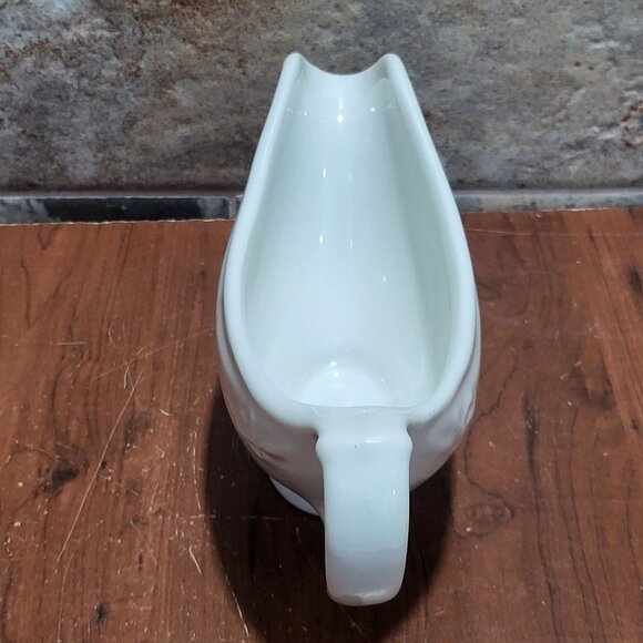 White Gravy Boat Handle Spout Marked Sterling East Liverpool Ohio USA 1930 - Picture 7 of 12
